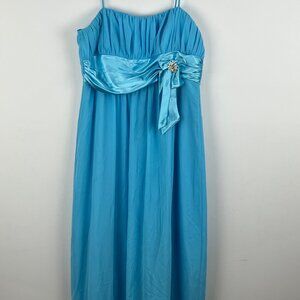 Dollar A Line Maxi Dress Size XL Blue Spaghetti Straps Sweetheart Cut Empire Wai